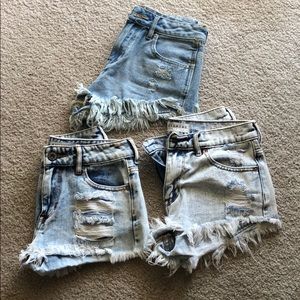 💥3 PAIR Bullhead Demin shorts from PacSun